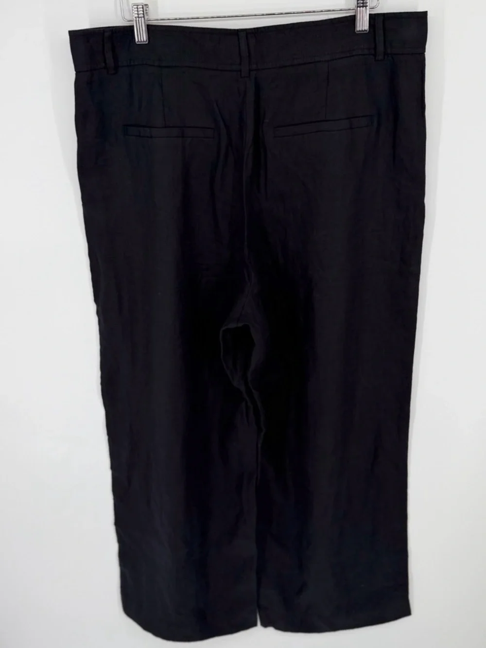 Everlane The Linen Way-High Drape Pant Black Wide Leg Classic Trousers Sz 16 NWT